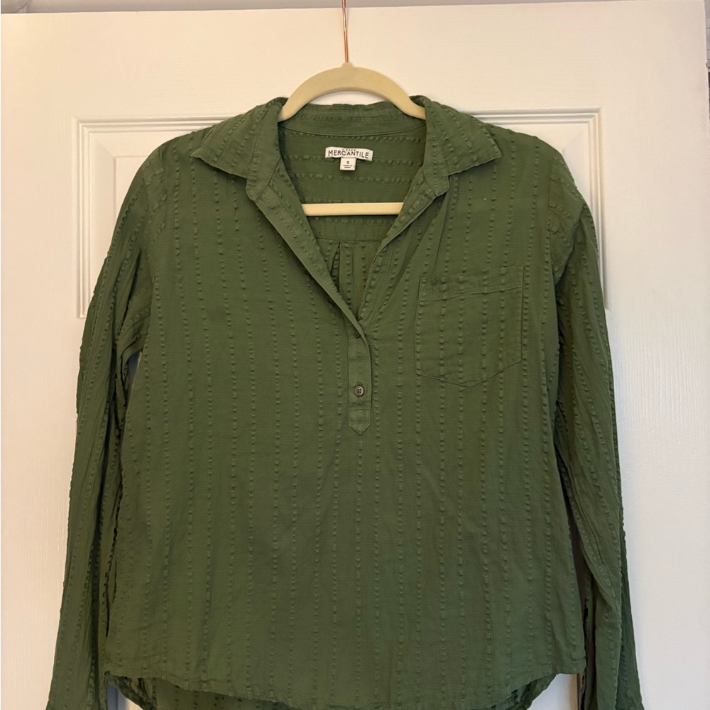 J. Crew Green Textured Button Down Shirt